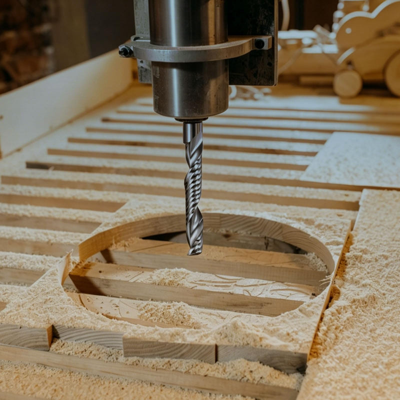 Carbide Upcut Spiral Router Bit, 8mm Shank CNC Router Bits 8mm x 52mm (Cutting Dia x Length) Single Flute End Mill Cutter for Wood Cut, Inlay, Grooving 8mm Dia - 52mm CL - 8mm Shank