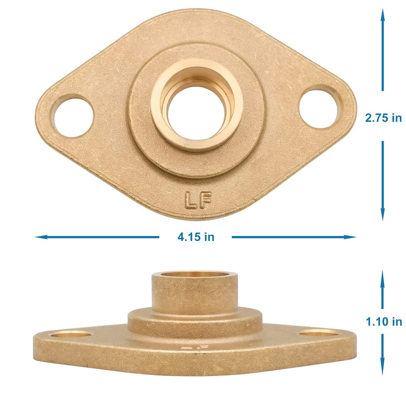 HYDRO MASTER Solid Brass Flange Kit with Gaskets, 3/4" Sweat, For Radiant Heating Systems (3/4" SWEAT)