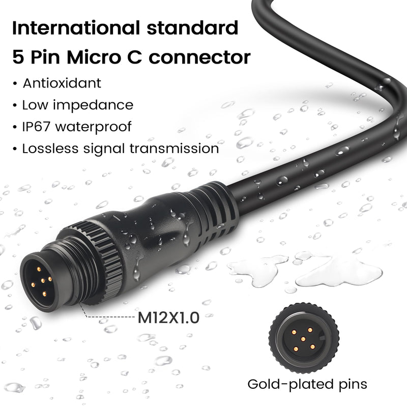 NMEA 2000 Male-Male Gender Changing Cable,1Ft Professional Marine Grade N2K Network Extension Cable–Compatible with Garmin GPSMAP, Lowrance HDS, Simrad GO/NSS, B&G