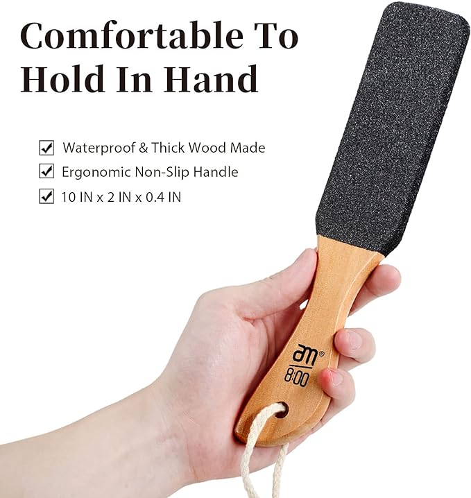 Pumice Foot Rasp 2 Pack Dead Skin Remover with Wooden Handle Pedicure Foot Scrubber Exfoliating Dry Rough Corn Husk Scraper - NewNest Australia