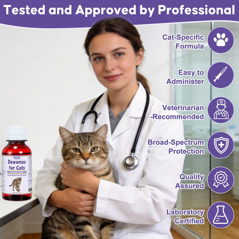 AETHER lvermect for Cat, Digestive & Gut Health Liquid, Broad Spectrum Formula for Cats & Kittens, Internal Balance Daily Wellness Support, Easy to Feed Liquid Supplement