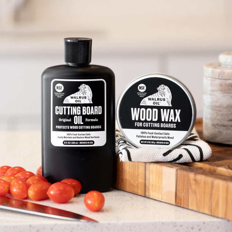 WALRUS OIL - Cutting Board Oil and Wood Wax Set. For Cutting Boards, Butcher Blocks, Wooden Spoons, and Bowls. 100% Food-Safe. (Pack of 2) Set (Pack of 2)