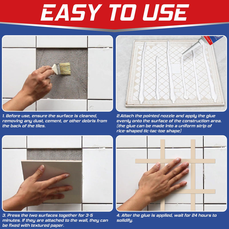 Heavy Duty Construction Adhesive, 7.4 Ounce Cement Glue Squeeze Tube, Versatile Construction Glue for Tile, Floor, Stone, Wood, Wall & More, Pack of 1 (CZJS-001) CZJS-001