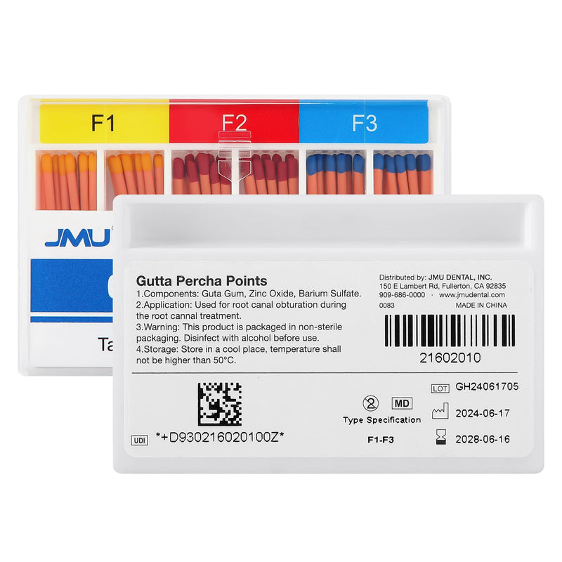 JMU Gutta Percha Points, #F1-F3 Assorted, 60pcs/Pack 1
