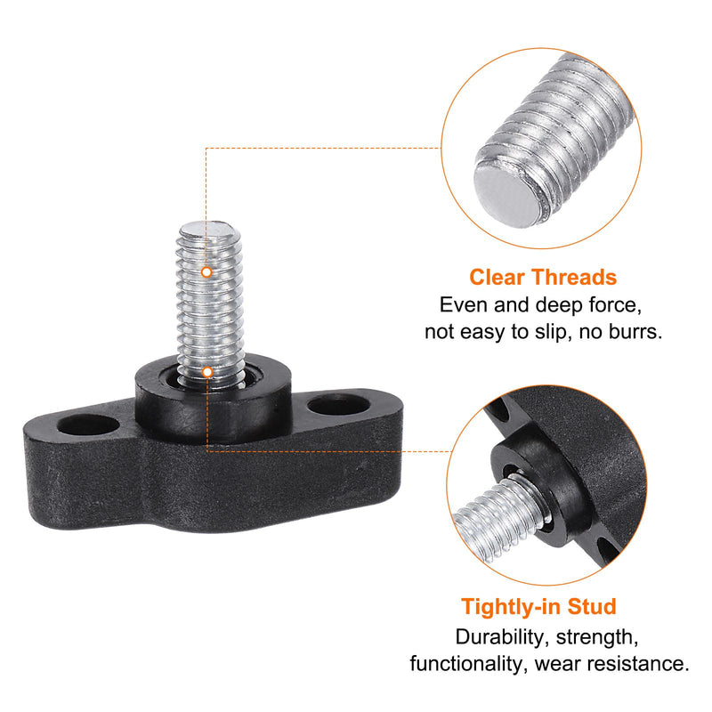 HARFINGTON 10pcs Tee Wing Knobs Thumb Screws M5 x 12mm Male Thread 27mm Plastic Head T Knobs Adjustable Handles Hand Clamping Knobs Grip Thumbscrew, Black