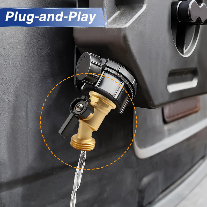 Brass Water Container Quarter Turn Spigot Tap Faucet Kit Compatible with ROTOPAX Water Containers