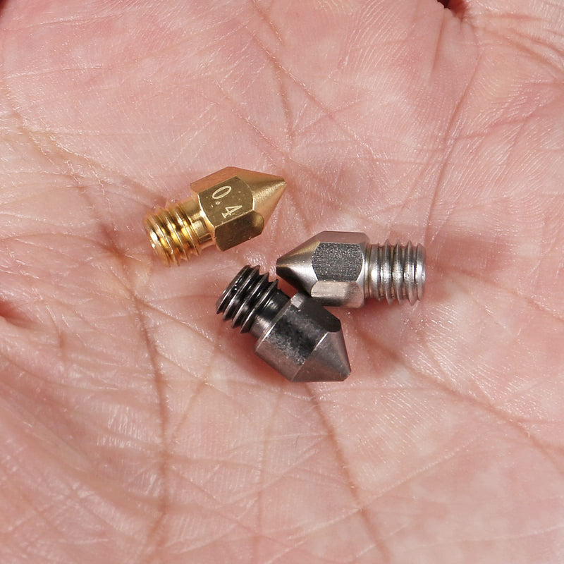 20PCS 3D Printer Hardened Steel +Stainless Steel +Brass Extruder Nozzle MK8 Nozzles 0.4mm,for Creality Ender 3 Ender 3 V2 Ender 3 Pro CR-10 Makerbot Creality CR-10 Ender 3 5 20PCS MK8 0.4mm