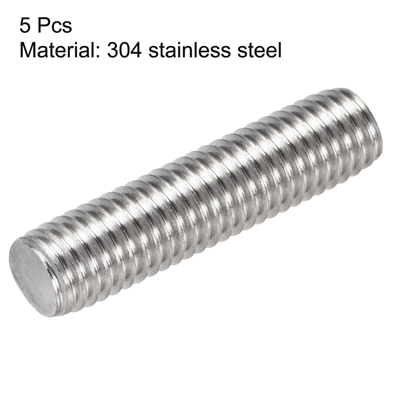uxcell 5Pcs M10 x 40mm Fully Threaded Rod 304 Stainless Steel Right Hand Threads,M10-1.5 Thread Pitch