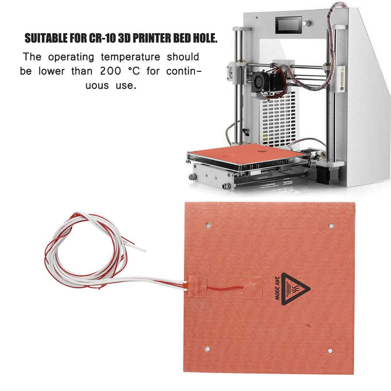 Tosuny 200W 24V Silicone Heated Bed 235x235mm High Temperature Resistance Heating Pad 3D Printer Hot Bed for Ender3/ for CRX/for Ender3 pro 3D Printer
