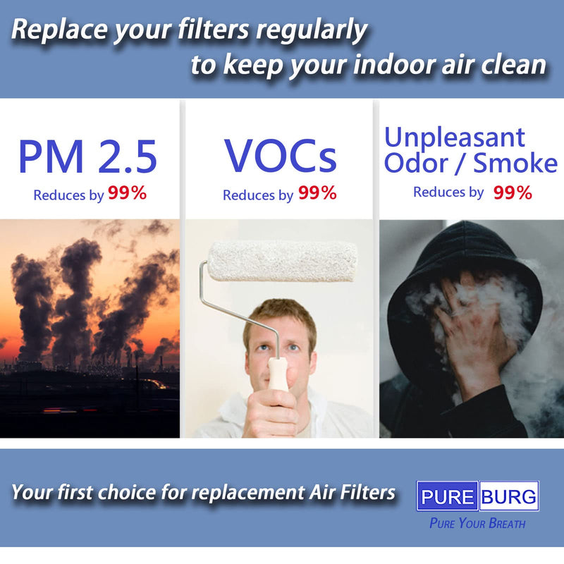 PUREBURG 4-Pack MAC-415FT-E Replacement Filter Compatible with Mitsubishi MS-A09WA-1 MS-A12WA-1 MFZ-KA Air Conditioner, No Frames,Mini Split Indoor Unit,Wall Mounted,Floor Standing