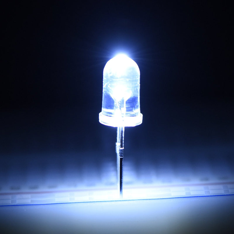 EBOOT 100 Pieces Clear LED Light Emitting Diodes Bulb LED Lamp, 5 mm(White) White