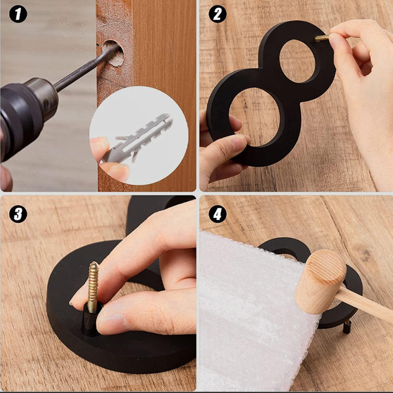 roslyong Floating House Number 6 Inch, Modern Outdoor Address Sign, Acrylic Solid Address Numbers with Nail Kit, Black Letter B