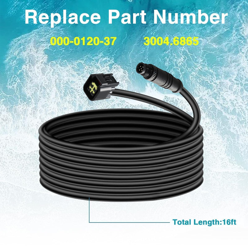 EVRBUL Engine Interface Cable NMEA2000 Network Connection with T-Connector Compatible with Yamaha Outboard Engine 2006-2023 Replace# 000-0120-37 3004.6865 (16Ft)