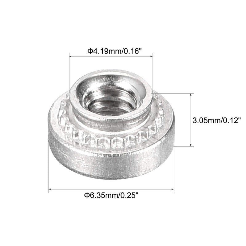 uxcell Self -Clinching Nuts,#4-40 x 0.12-Inch Stainless Steel Rivet Nut Round Head Steel Metal Sheet Mounting Hardware Fastener 50pcs #4-40x3.05mm