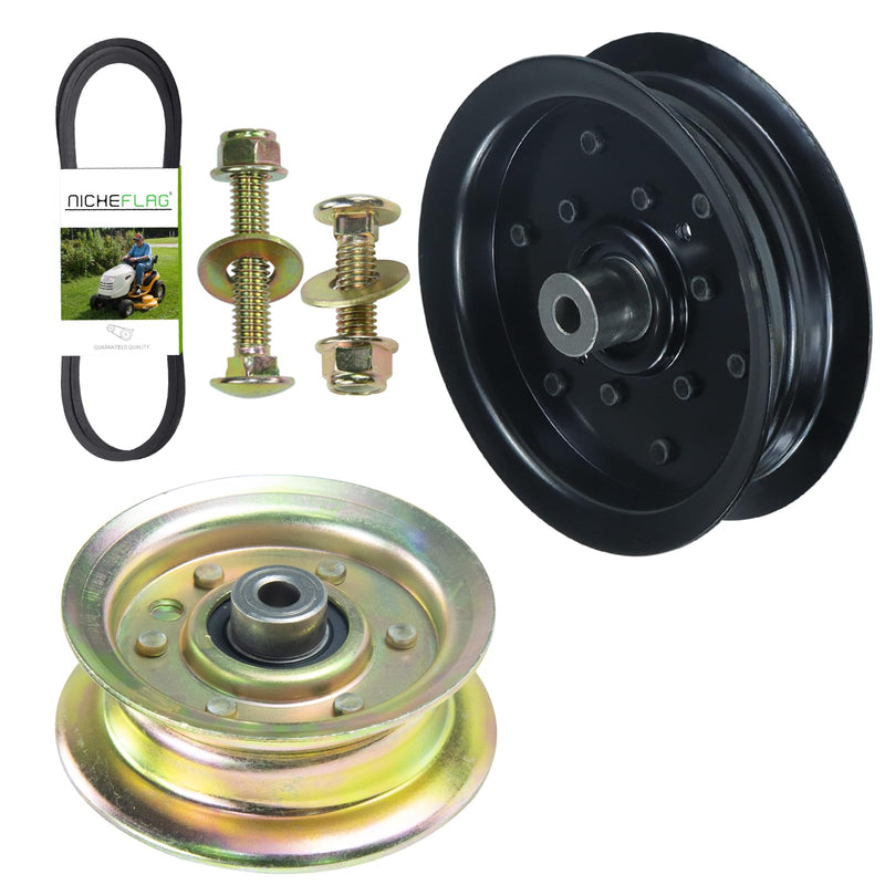 532196106 Idler Pulley with Idler Pulley 532177968 592855001/598559101 A99 Belt Replaces 196106 Idler Pulley Craftsman, Idler Pulley 532177968, 197379, 496106, 5321961-06, Oregon 34-901