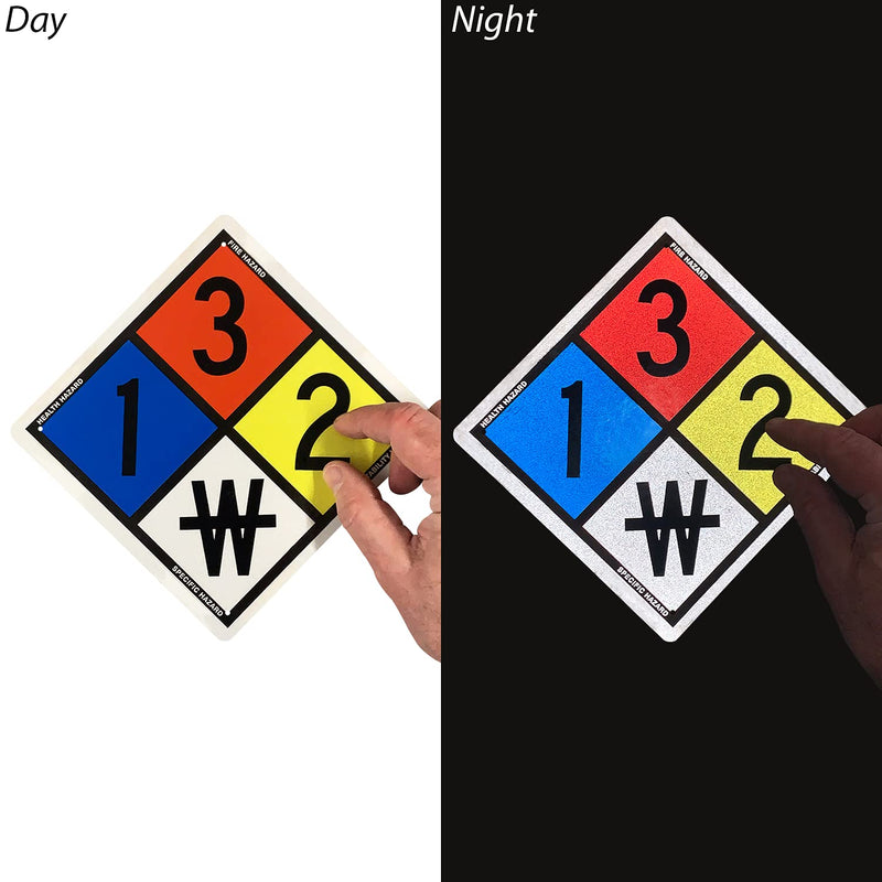 SmartSign NFPA Adhesive Label Kit (Placard, Digits & Symbols) | 8.5" Tall (Tip-to-Tip) Diamond Laminated Vinyl, 6" x 6" 8.5" Tall Laminated Vinyl Kit