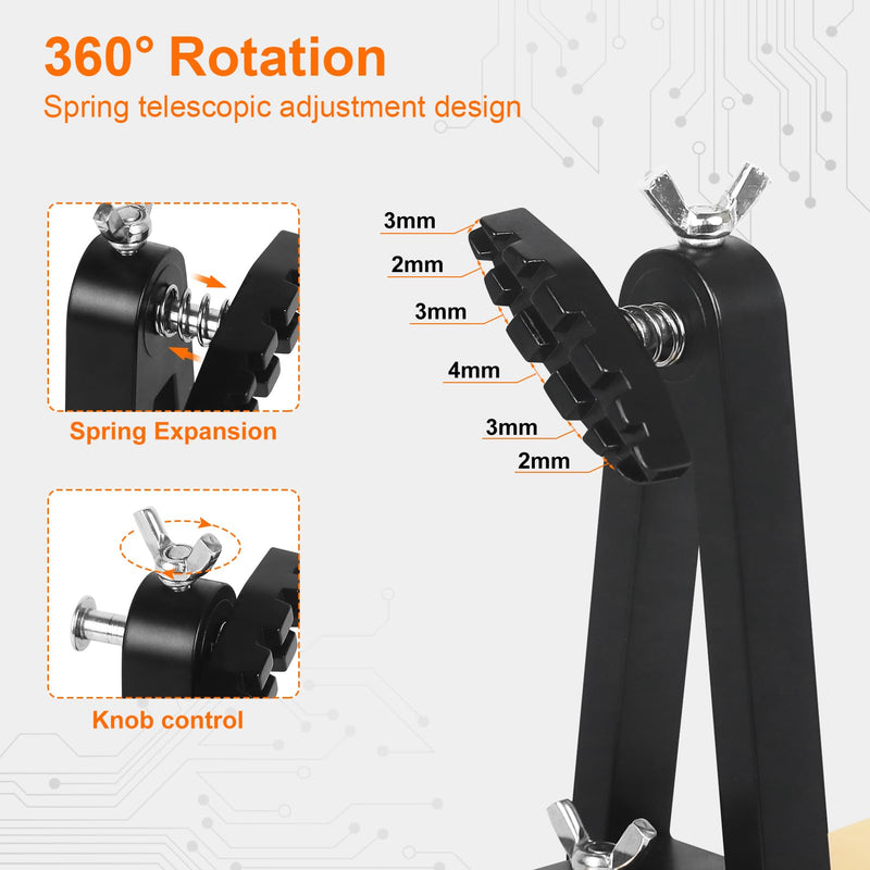 Circuit Board Holder Helping Hands for Soldering and Repair, Adjustable 360° Rotation, Strong Magnetic, Potable, Space-Saving and Aluminum Base, Durable for Electronics PCB MAGNITIC HOLDER