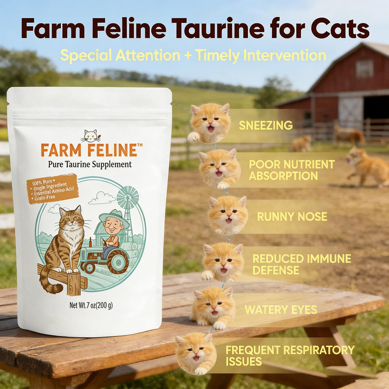 Taurine for Cats,Taurine Supplement for Cats,Taurine Powder,Supports Heart Health,Vision & Vitality,Odorless Food Topper,200g