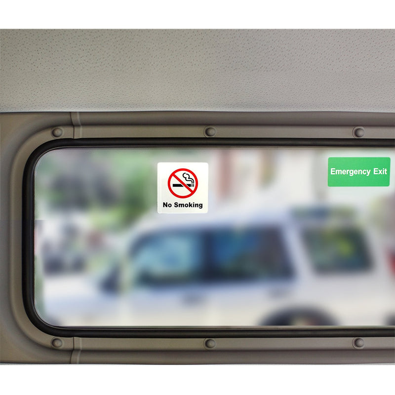 (2 Pack) No Smoking Sign 4x4'' (Acrylic-Classic) with 3M Self Adhesive; Rust Free; For Car, Business, Indoor, or Outdoor Use 2