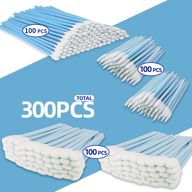 Multi-Purpose Foam Cleaning Swabs Kit - Lint Free Foam Tip Swab Sponge Stick for Camera, Gun, Inkjet Printer, Optical Lens, Optical Equipment (300PCS) 300PCS