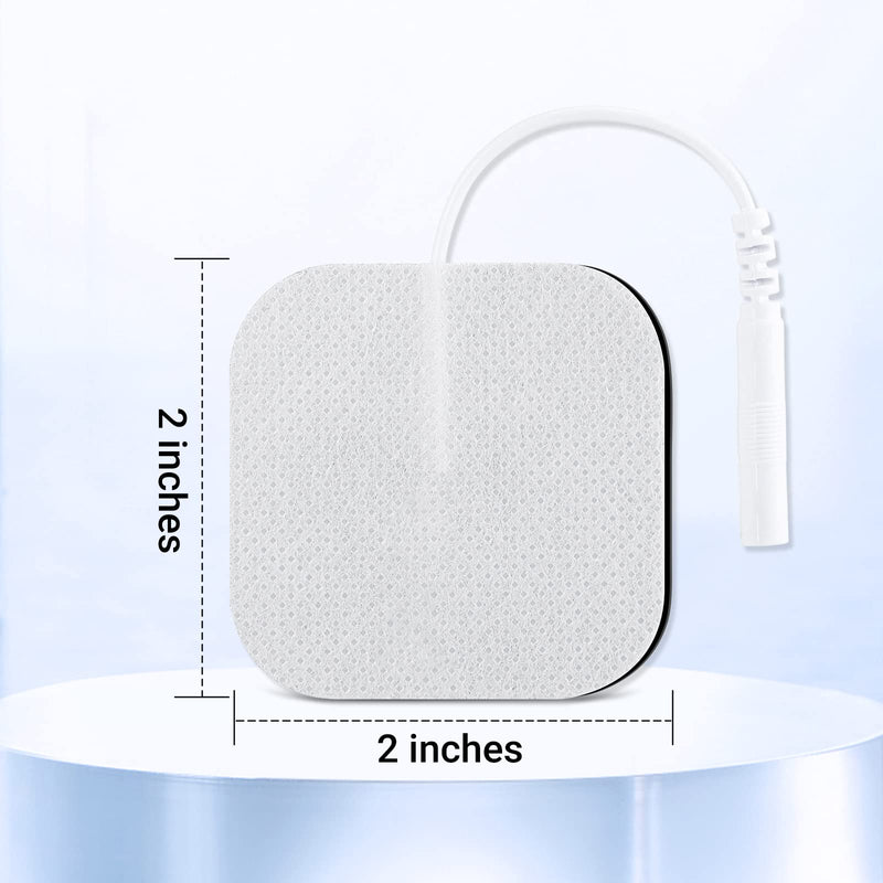 TENS Unit Replacement Pads, Self-Adhesive Electrode 20PCS, 2"x2" Electrode Pads for Muscle Stimulator Massager, Self-Adhesive TENS Pads for Electrotherapy White