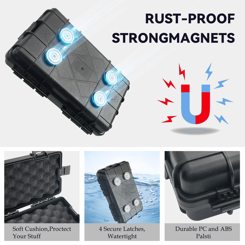 Magnetic Key Box for Under Car, Magnetic Key Hider, Waterproof Hidden Key Holder Case for Outdoor Travel, Magnetic Key Holder Under Car