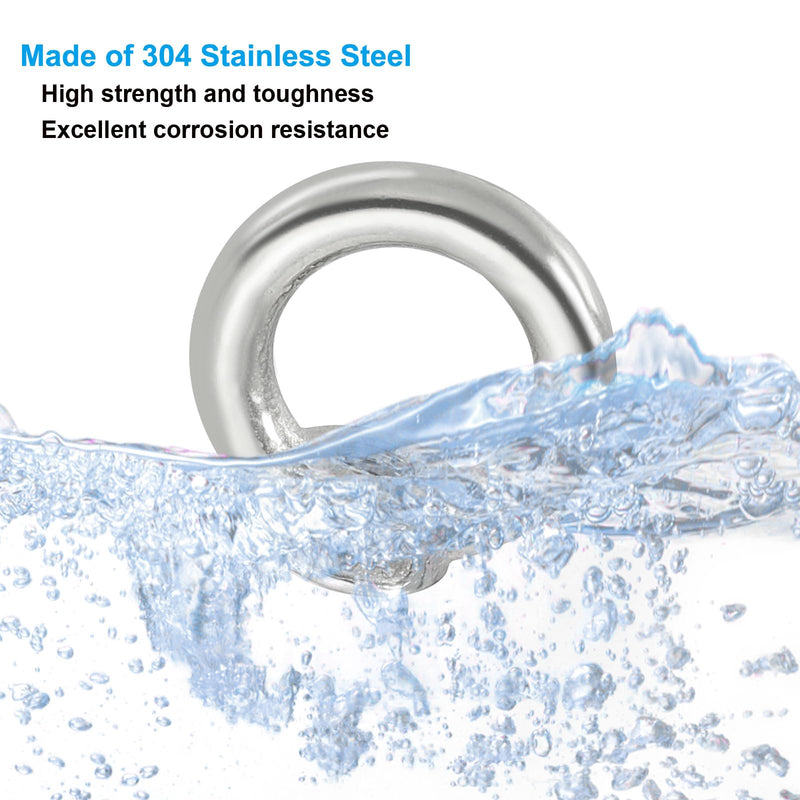 PATIKIL Lifting Eye Nut M4, 6Pcs 304 Stainless Steel Female Thread Nuts Fastener Shoulder Metric Ring for Marine 6