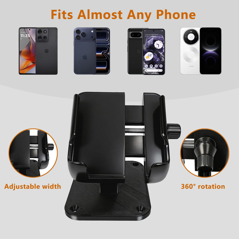 Boat Dash Mount Phone Holder Adjustable and Secure Marine Smartphone Mount-Fit Most Smartphones,Comes with Multiple mounting Options