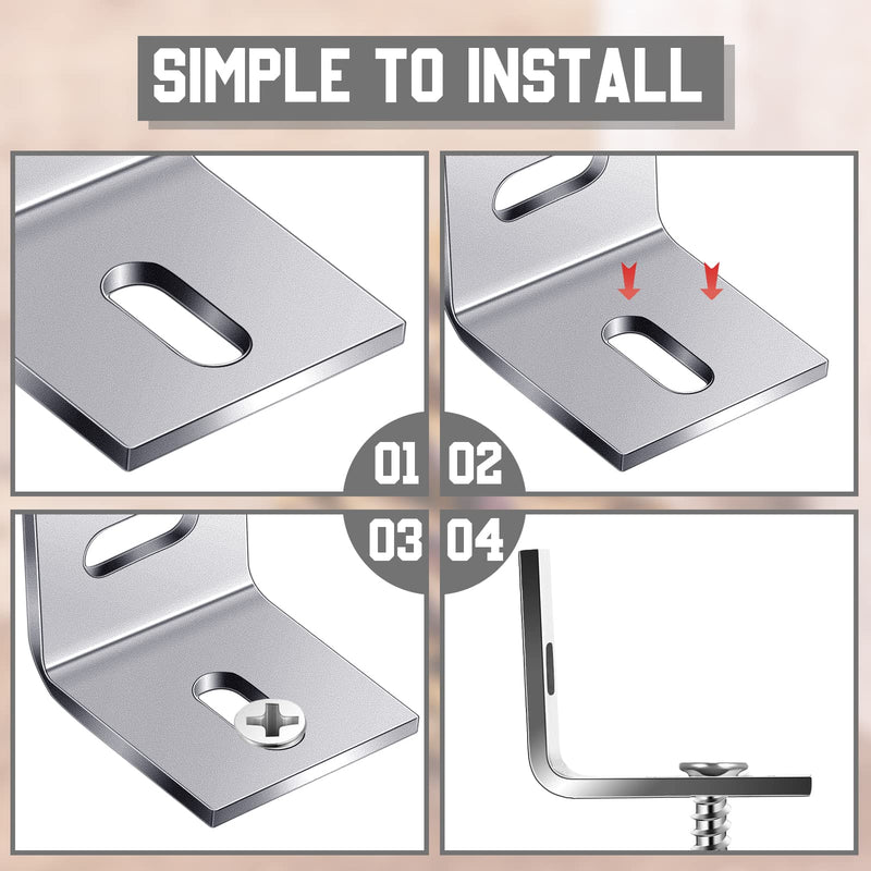 Dunzy 18 Pcs 1x1 Inch Heavy Duty Wood Table Top Expansion Bracket Steel Z Clips Fastener Connector Table Top Fasteners Woodworking Fasteners Hardware Mounting Tabletop Connector Bracket, Silver 1×1 Inch