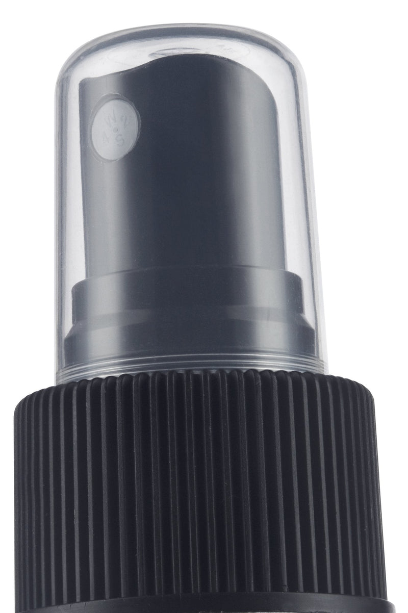 12 oz Amber Slim Tall Boston Round Plastic PET Bottle (BPA Free) with Black Fine Mist Spray (12 pack)