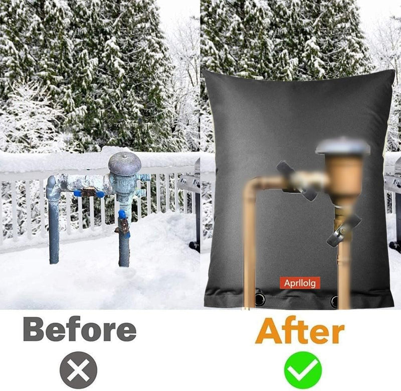 Backflow Insulated Cover, Outdoor Pipe Insulation Covers Winter Freeze Protection, Insulation Pouch for Water Sprinkler Valve Box, Meter or Controller Backflow Preventers16"W x 20"H Black 16"W x 20"H