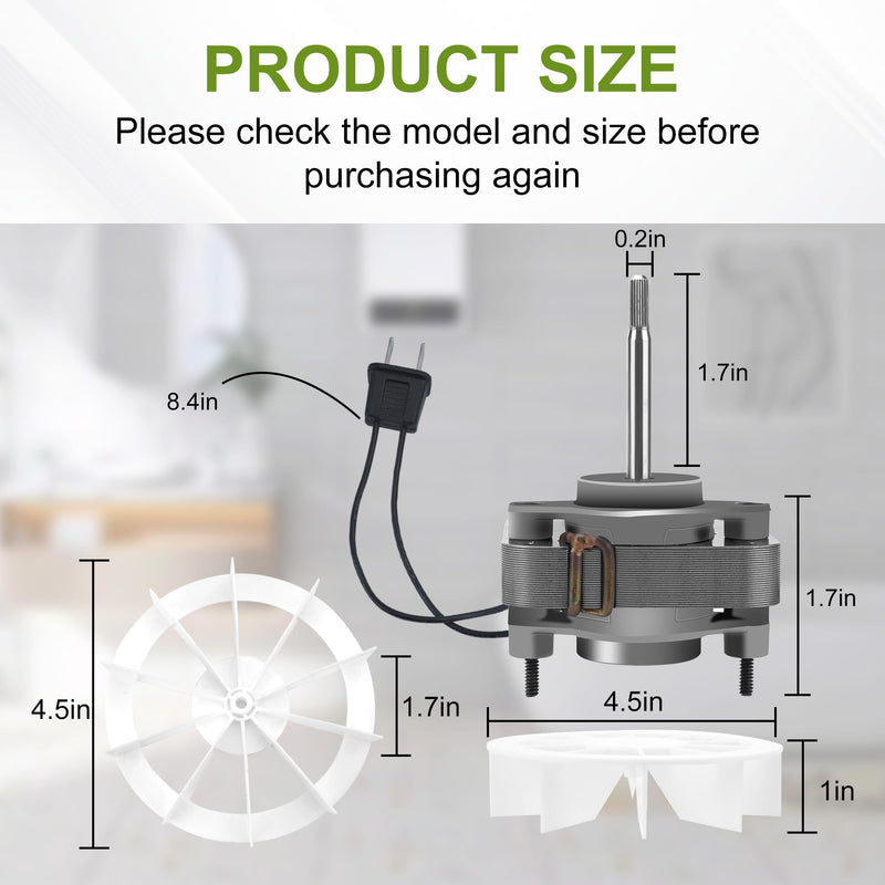 Bathroom Vent Fan Motor and Ceiling Blower Wheel Replacement fit for Nu-Tone Br-oan 663 668 688 659 662 678 50CFM 120V S97012038 Electric Motors Kit by Fetechmate 1