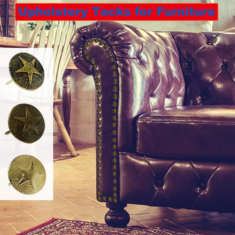 Upholstery Tacks, Furniture Upholstery Nails for Decorative, 150 PCS 5/8 inch Upholstery Decorative Tack for Furniture DIY Decorative, Home Decor, Dark Antique Brass