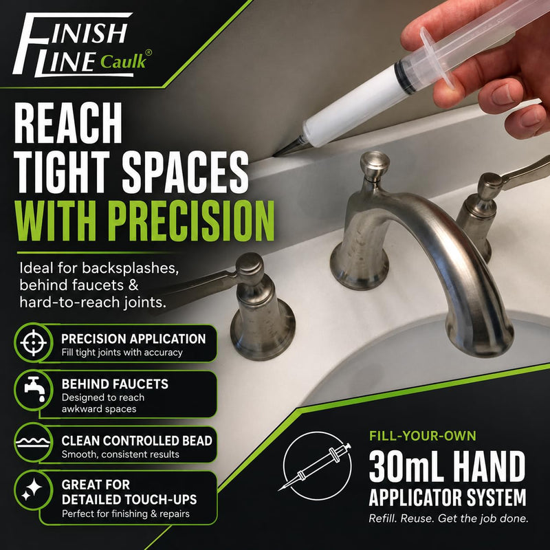 30 ML Caulking Syringes With Easy Grip Caps and 25 Plastic Dispensing Tips - Filling Kit Sold Separate