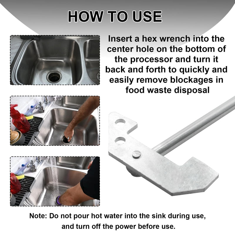Garbage Disposer Unjamming Wrench, for Waste King also for Moen Garbage Disposals