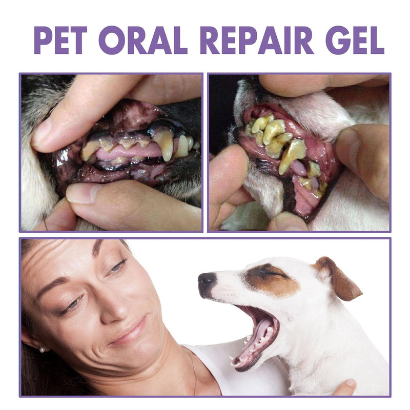 Pet Oral Repair Gel, Dog Oral Repair Gel, 2Pcs Pet Breath Freshener for Cats and Dogs, Removes Tartar, Keeps Breath Fresh, Strengthens Teeth, No Brushing Oral-Care Cleaner, 3ML