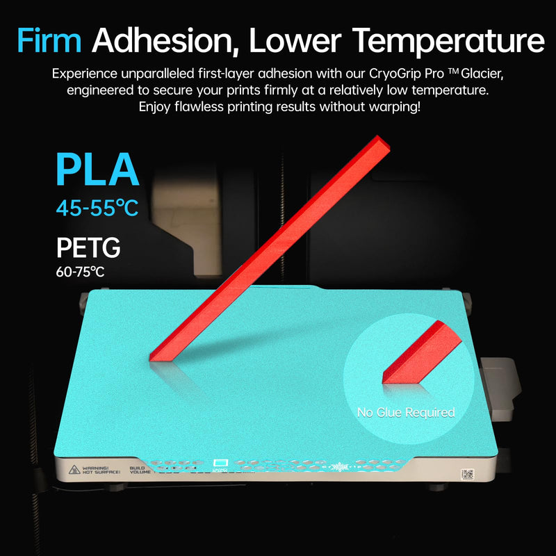 BIQU CryoGrip™ Pro Glacier Panda Build Plate for Bambu-Lab P1S P1P X1C X1E A1 3D Printers, Double-Sided Fine Textured Spring Steel Sheet, Firm Adhesion, 257x257mm, 1 Piece 257*257 MM CryoGrip Glacier