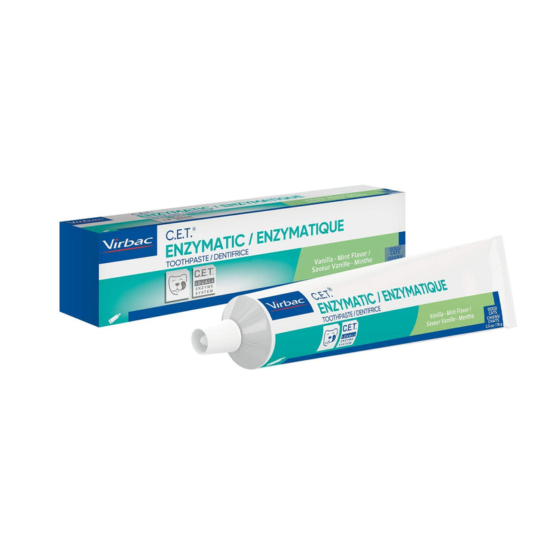 Virbac CET Enzymatic Toothpaste| Eliminates Bad Breath by Removing Plaque and Tartar Buildup | Best Pet Dental Care Toothpaste Vanilla Mint - PawsPlanet Australia