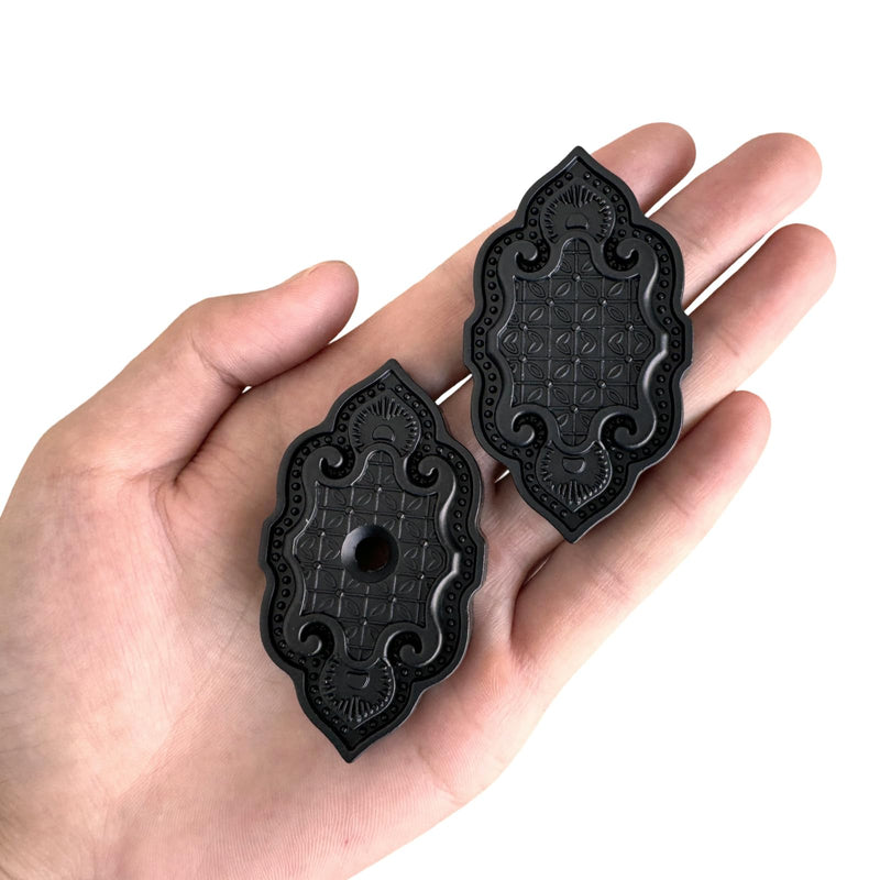 PATIKIL Door Hole Cover Plate, 2-5/8 Length 1-1/2" Width Zinc Alloy Deadbolt Cover Plate Door Reinforcement Plate for Door Hole Filling (Black) Black