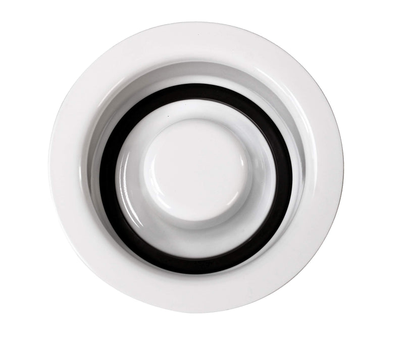 Westbrass D2155-50 Wing Nut Style Large Kitchen Basket Strainer with Waste Disposal Flange and Stopper, Powder Coat White