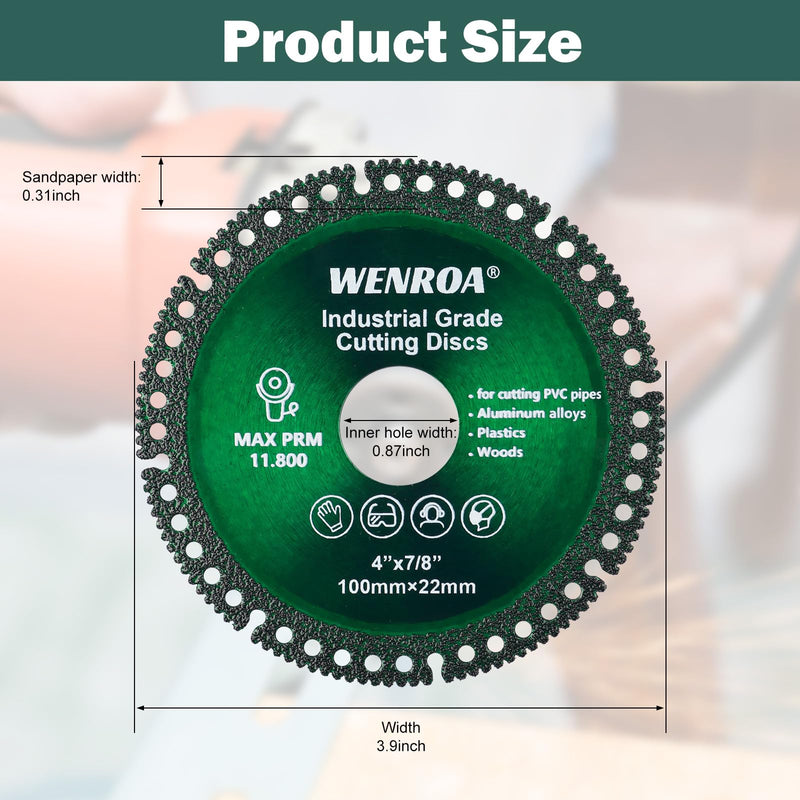 2 Pack Cutting Disc for 4-1/2" Angle Grinder, 7/8" Arbor Diamond Grinding Discs 4 1/2 for Angle Grinder, 4 inch Glass Cutting disc 2