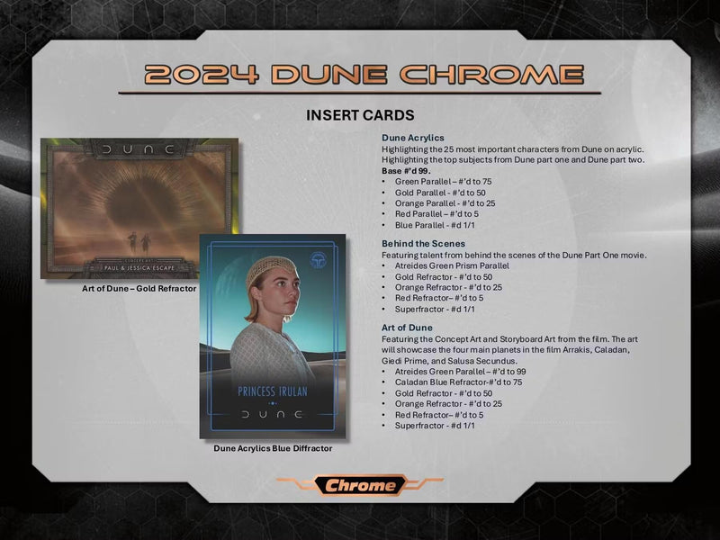 Dune Topps Chrome 7-Pack Blaster Box (Topps 2024) Trading Card Box (1 Sand Worm Ray Wave Parallel Per Box)