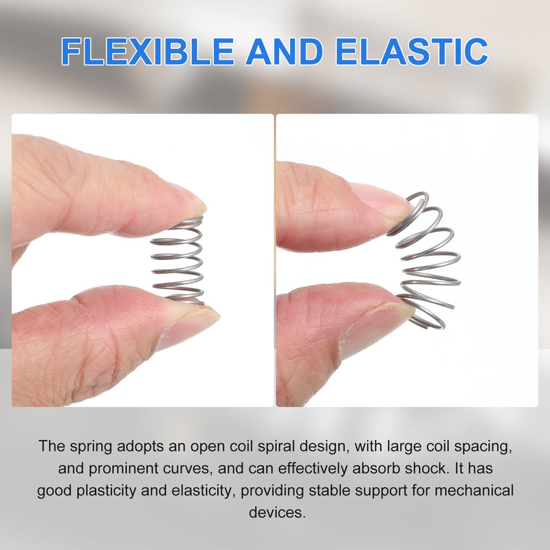 uxcell 6Pcs Compression Springs, 1mm Wire Diameter x 6mm OD x 25mm Length 304 Stainless Steel Extension Spring Ballpoint Pen Pressure Springs for Shop Home Repairs, Silver 1mm x 6mm x 25mm
