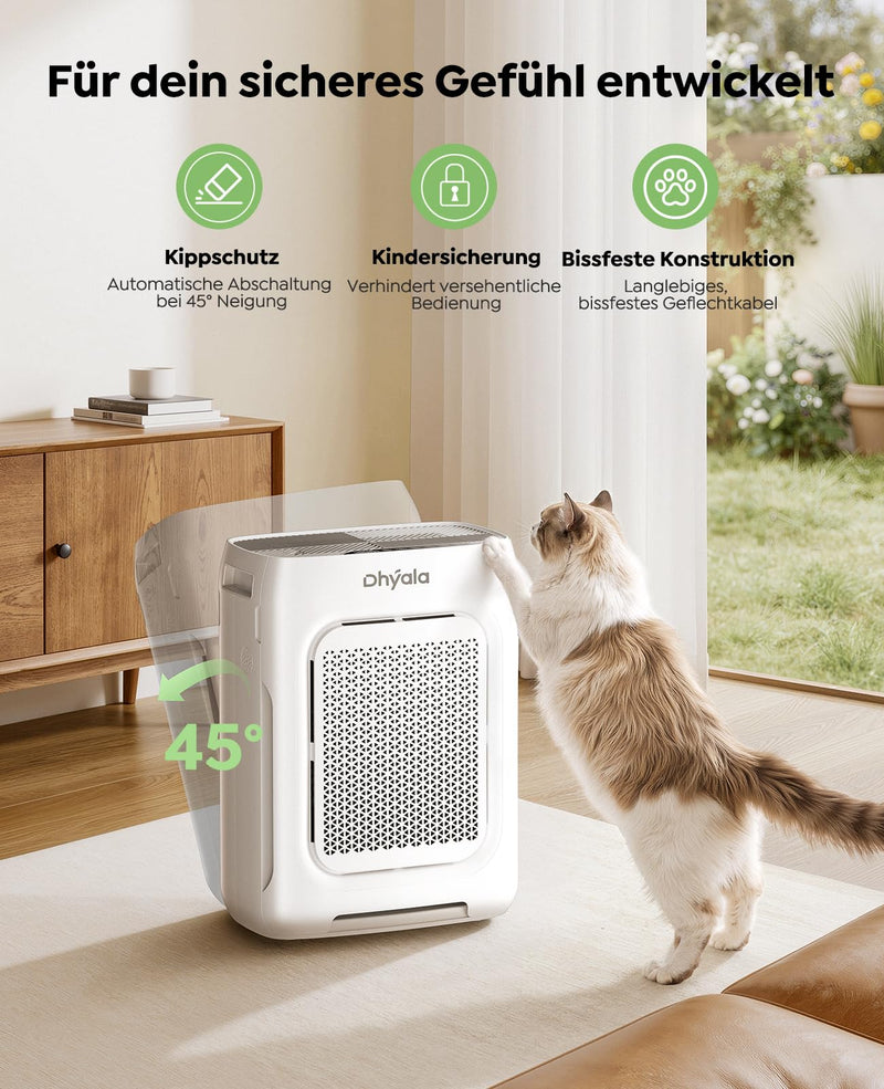 Pre-Filter Replacement for Pet Air Purifier Capture Cat Fur and Large Particles, Compatible with Dhyala KJ03 Air Purifier, 6 Packs, Black