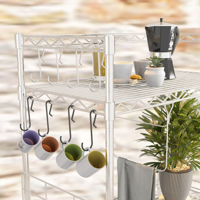 Metal Pot Hanger Stainless Steel s Hook,Used to Hang and Organize Kitchen cookware, (4“ Steel, 10) 10 Pieces