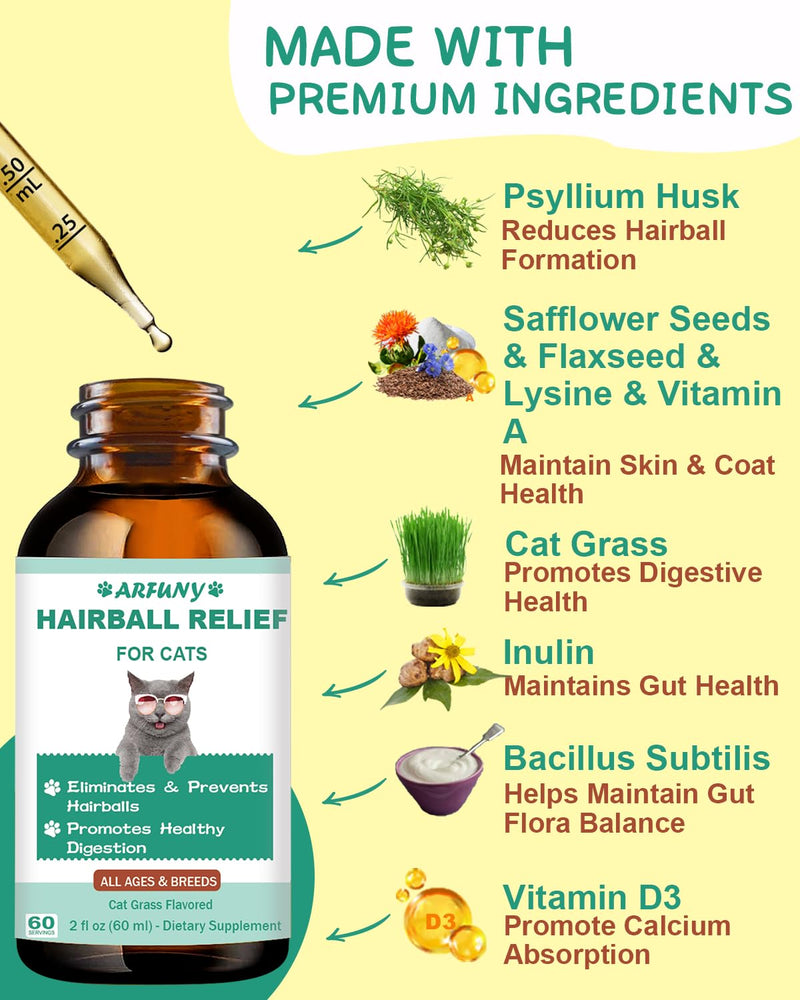 Lysine for Cats and Hairball Treatment for Cats - Support Immunity, Respiratory Health - Hairball Remedy- Promote Healthy Digestion - Roast Chicken & Cat Grass Flavor, for All Ages & Breeds