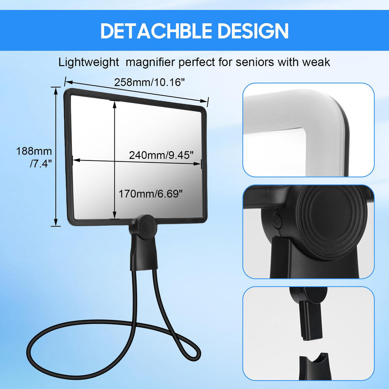 5X Neck Magnifying Glass with Light, Hands Free Full Book Page Magnifier Glass for Reading with 50 LED Lights, Flexible Gooseneck Magnifiers for Seniors Low Vision