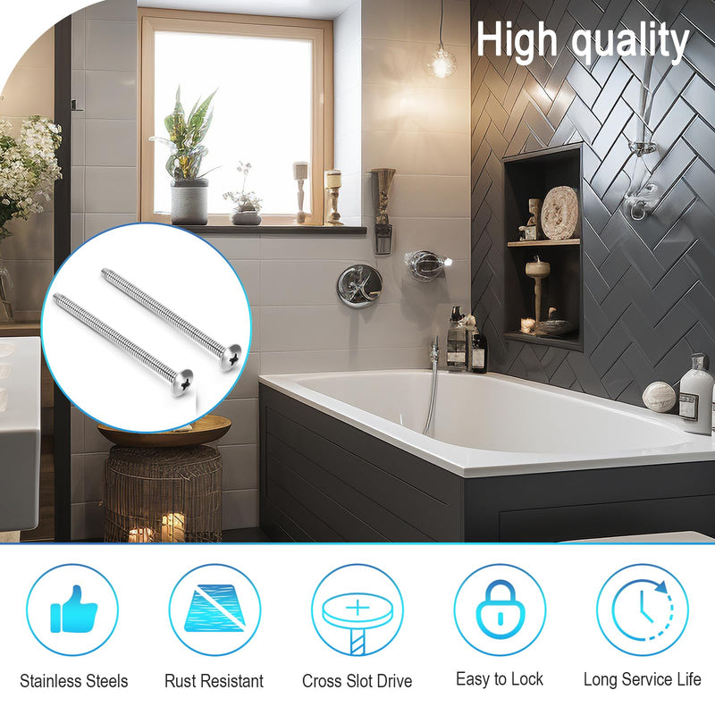 2-Pack 15528 Shower Faucet Escutcheon Screws Replacement for Moen - Escutcheon Trim Screws Shower Handle Cover Plate Screws for One-Handle Tub and Shower Faucets