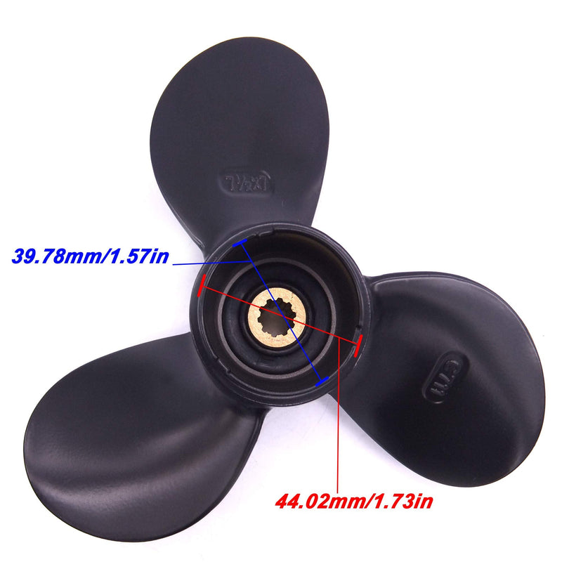 Boat Motor 58111-98651-019 Aluminum Alloy Propeller 7 1/2x7 7.5x7 for Suzuki DF4 DT5 DT6 Outboard Engine