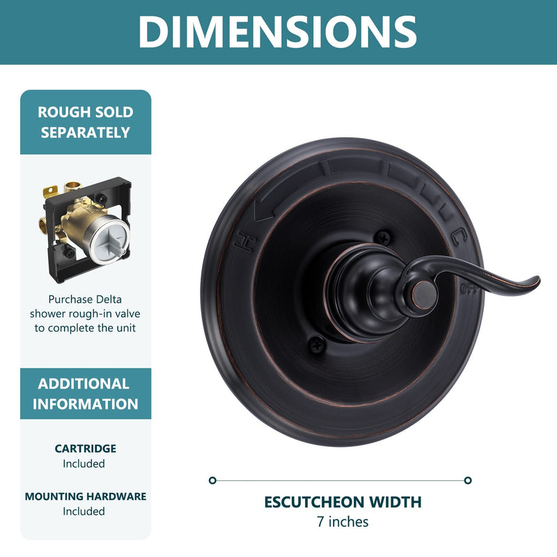 Pressure-Balancing Valve Trim Replacement for D 14 Series, Oil Rubbed Bronze